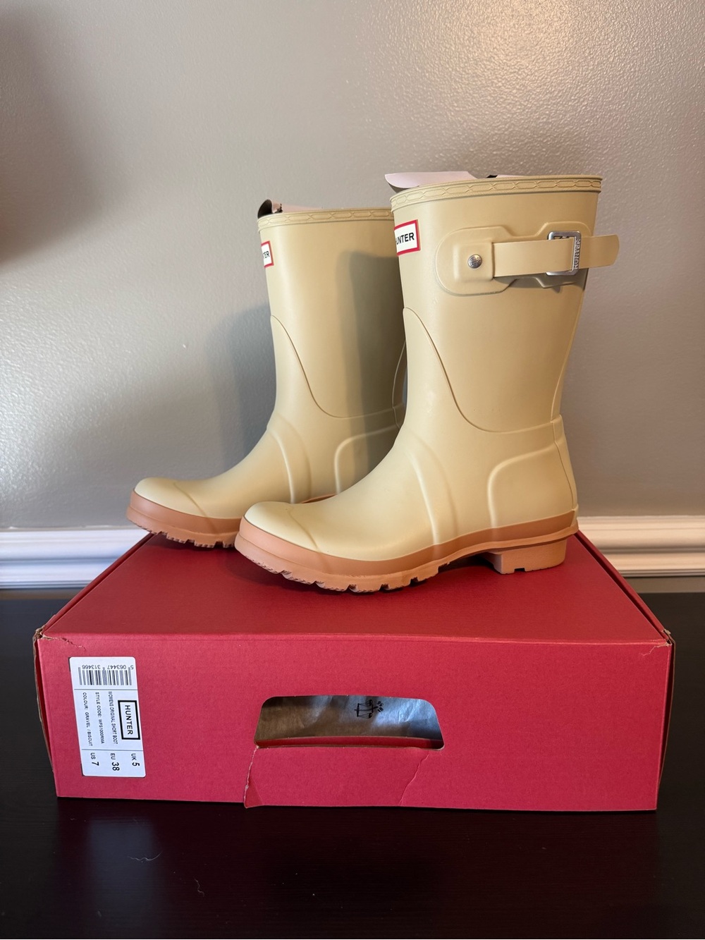 Hunter Women's Original Short Rain Boots - Gravel and Biscuit